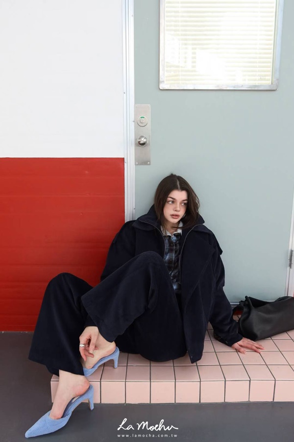 歐美風燈心絨直筒褲